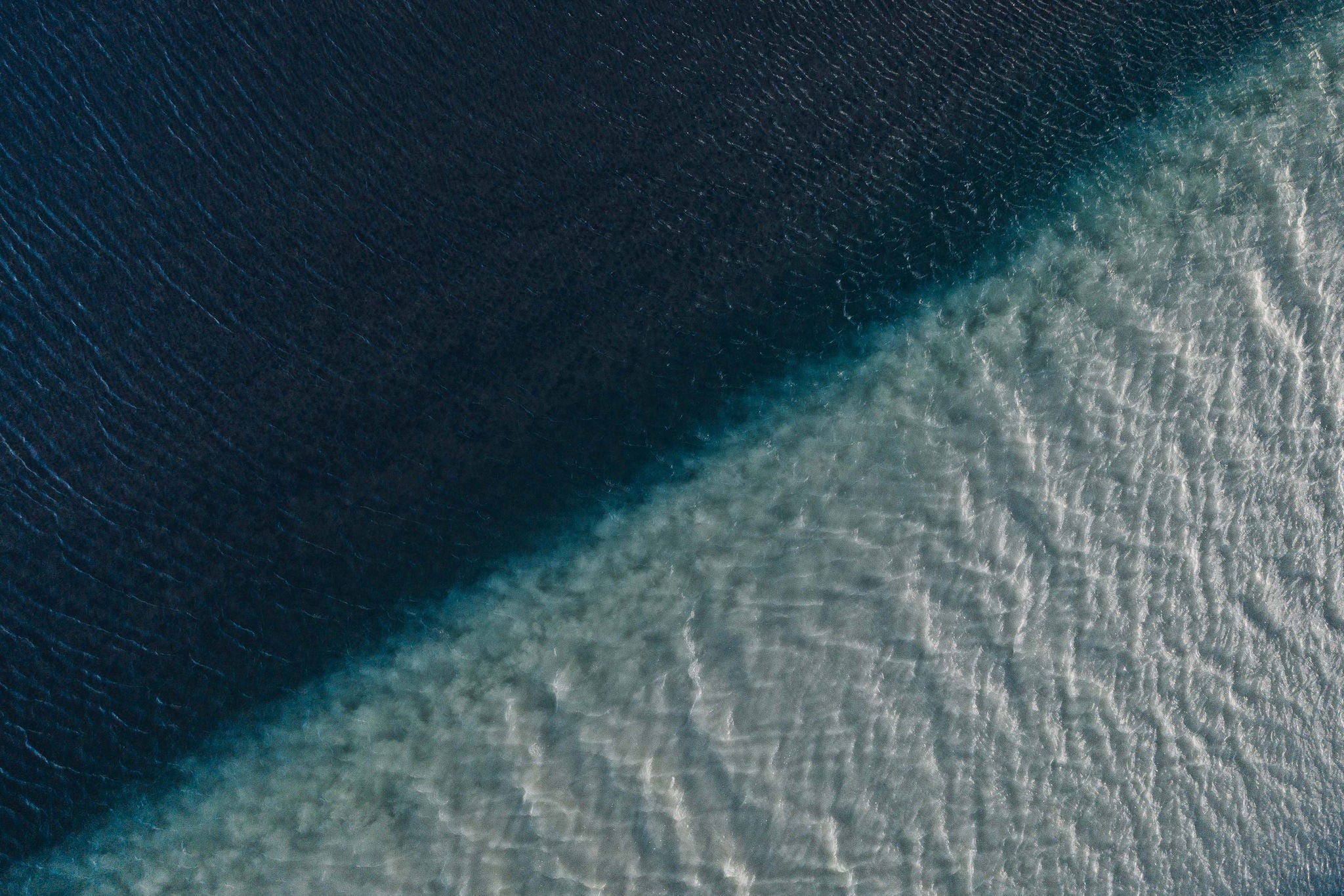 Drone image looking down on a river confluence, Iceland